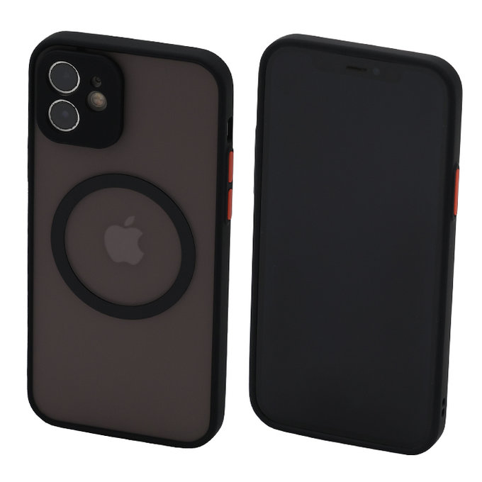 Etui z MagSafe do iPhone 12, Matte, Czarny, Black, FixPremium