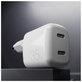 Ladowarka MiniPro 2x USB-C, GaN, 35W, Biały, White, PURO