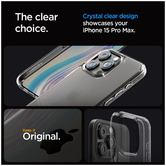 Etui do iPhone 15 Pro Max, Ultra Hybrid, Frost Clear, Spigen