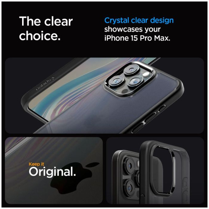 Etui do iPhone 15 Pro Max, Ultra Hybrid, Frost Black, Spigen
