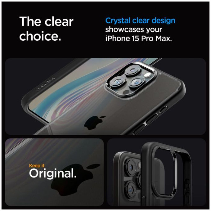 Etui do iPhone 15 Pro Max, Ultra Hybrid, Matte Black, Spigen