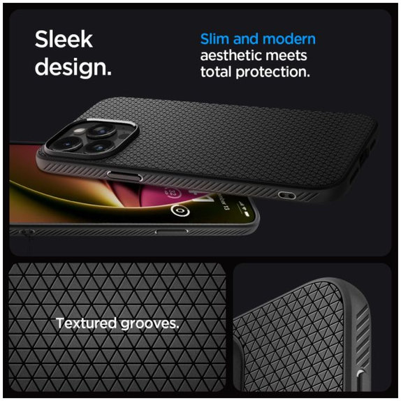 Etui do iPhone 15 Pro, Liquid Air, Matte Black, Spigen
