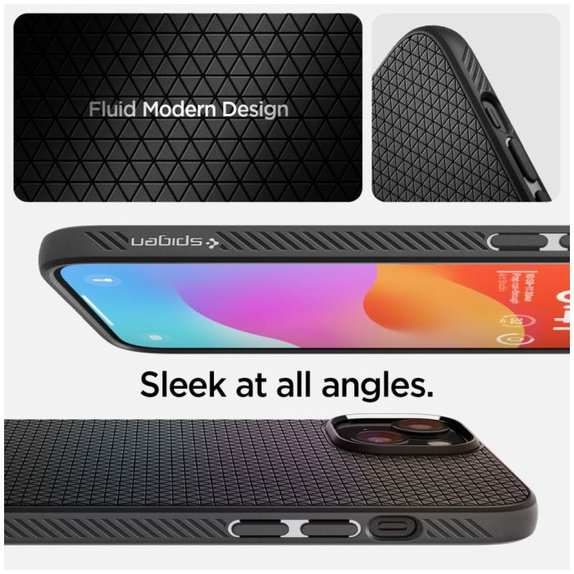 Etui do iPhone 15, Liquid Air, Ultra Hybrid, Matte Black, Spigen