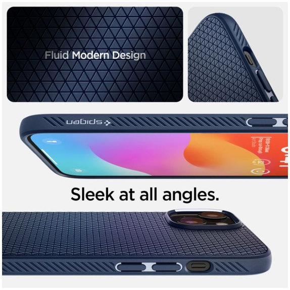 Etui do iPhone 15, Liquid Air, Ultra Hybrid, Navy Blue, Spigen