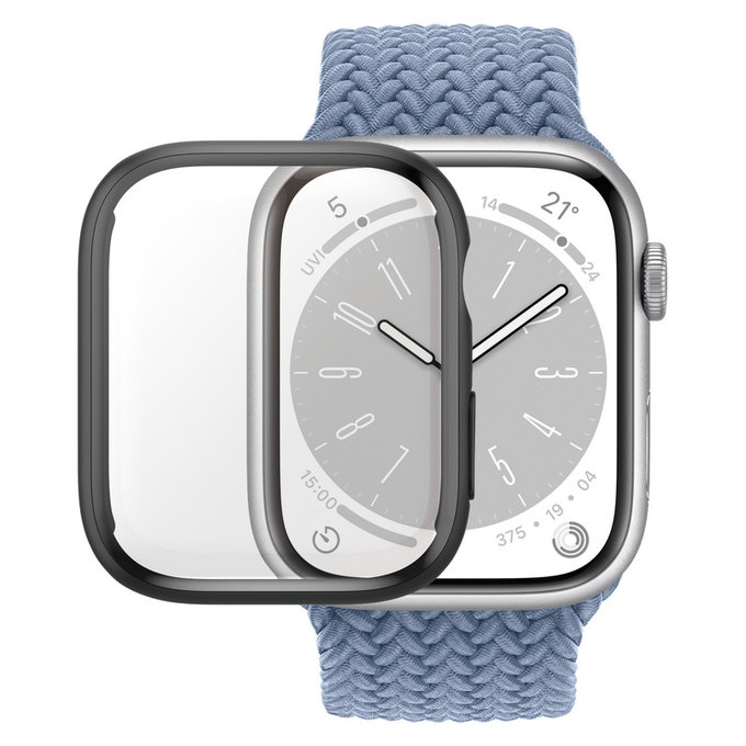 Szkło hartowane Full Body D3O do Apple Watch 9/8/7 41 mm, Czarne, PanzerGlass