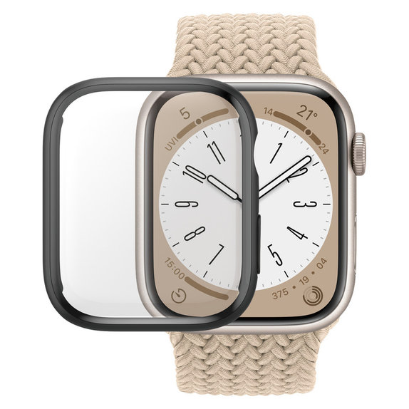 Szkło hartowane Full Body D3O do Apple Watch 9/8/7 45 mm, Czarne, PanzerGlass