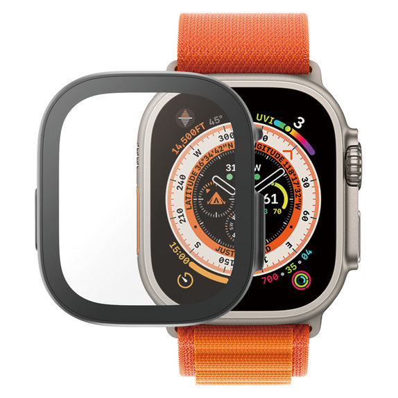 Szkło hartowane Full Body D3O do Apple Watch Ultra/Ultra 2, Czarne, PanzerGlass
