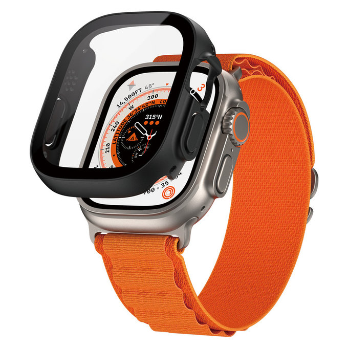 Szkło hartowane Full Body D3O do Apple Watch Ultra/Ultra 2, Czarne, PanzerGlass
