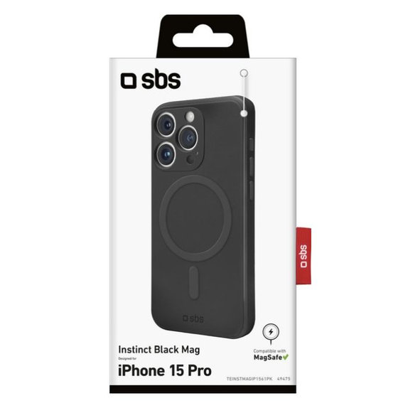 Etui z MagSafe do iPhone 15 Pro, Instinct, Czarny, Black, SBS