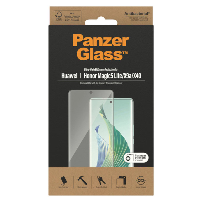 Szkło hartowane UWF do Honor Magic5 Lite, Czarne, PanzerGlass
