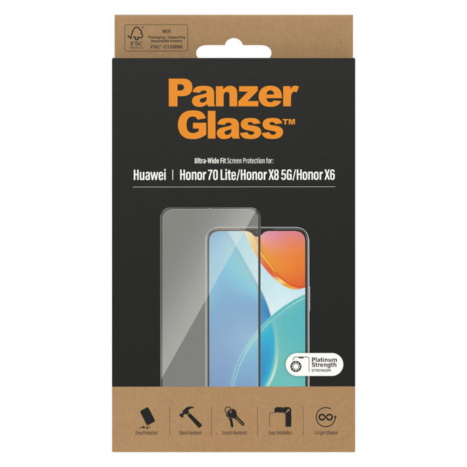 Szkło hartowane UWF do Honor 70 Lite, Czarne, PanzerGlass