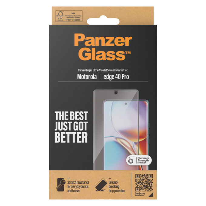 Szkło hartowane UWF do Motorola Edge 40 Pro, Czarne, PanzerGlass