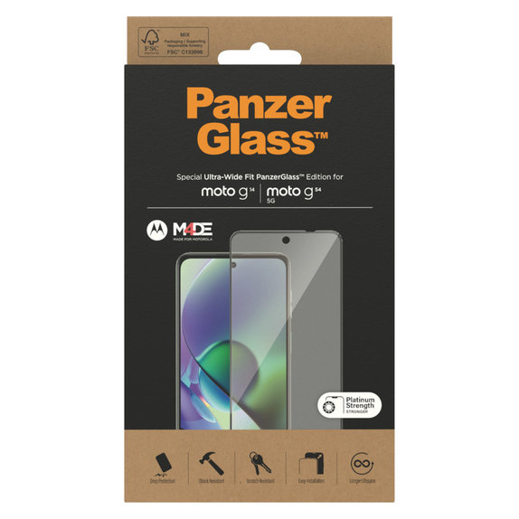 Szkło hartowane UWF do Motorola Moto G14/G54 5G, Czarne, PanzerGlass