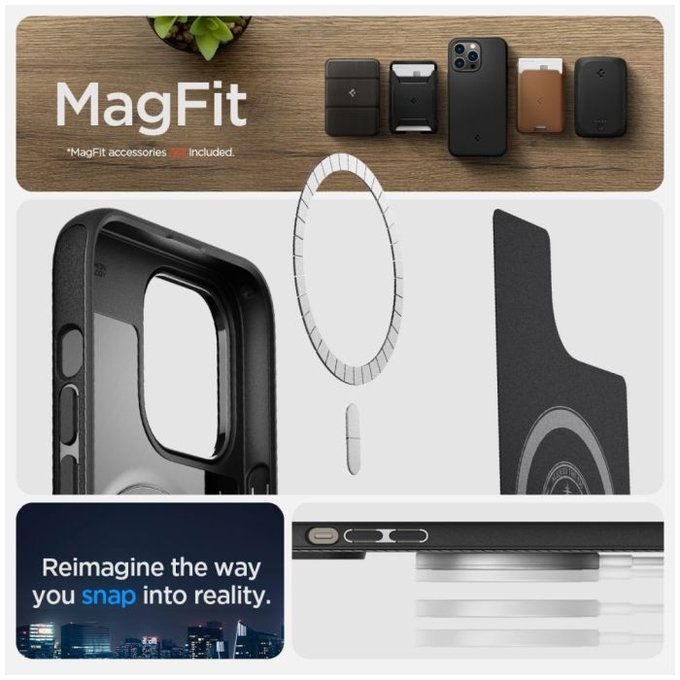 Etui z MagSafe do iPhone 14 Pro Max, Mag Armor, Matte Black, Spigen