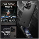 Etui z MagSafe do iPhone 15 Pro Max, Mag Armor, Matte Black, Spigen