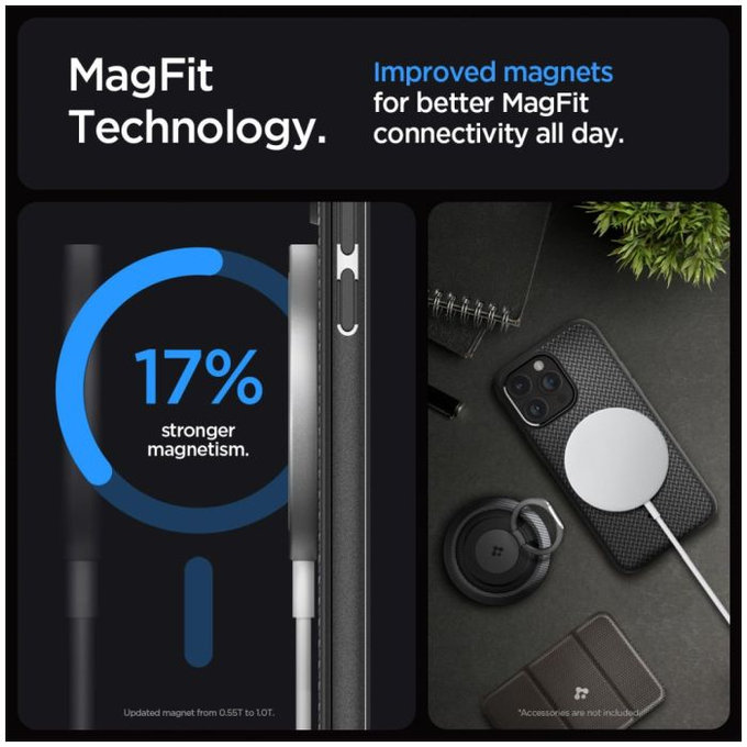 Etui z MagSafe do iPhone 15 Pro Max, Mag Armor, Matte Black, Spigen