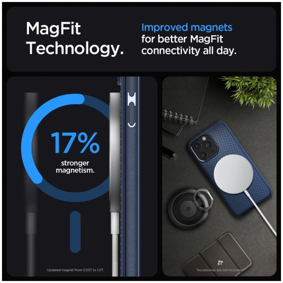 Etui z MagSafe do iPhone 15 Pro Max, Mag Armor, Navy Blue, Spigen