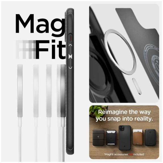 Etui z MagSafe do iPhone 15, Mag Armor, Matte Black, Spigen