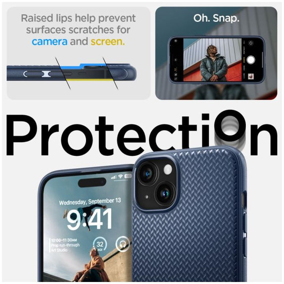 Etui z MagSafe do iPhone 15, Mag Armor, Navy Blue, Spigen