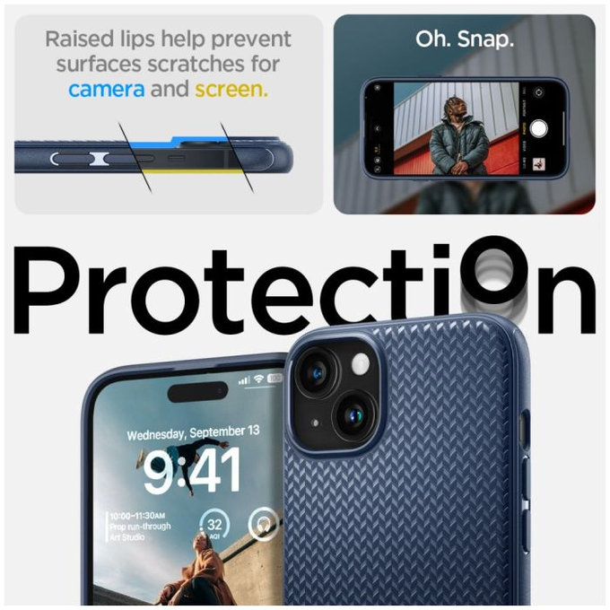 Etui z MagSafe do iPhone 15, Mag Armor, Navy Blue, Spigen