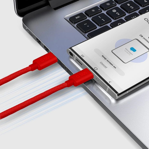 Kabel USB-C/USB-C, 60W, PD, 1.5m, Czerwony, Red, SBS