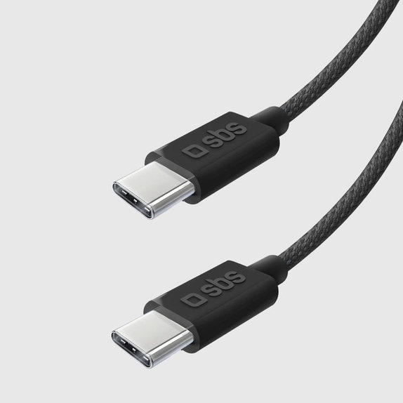 Kabel USB-C/USB-C, 60W, PD, 1.5m, Czarny, Black, SBS
