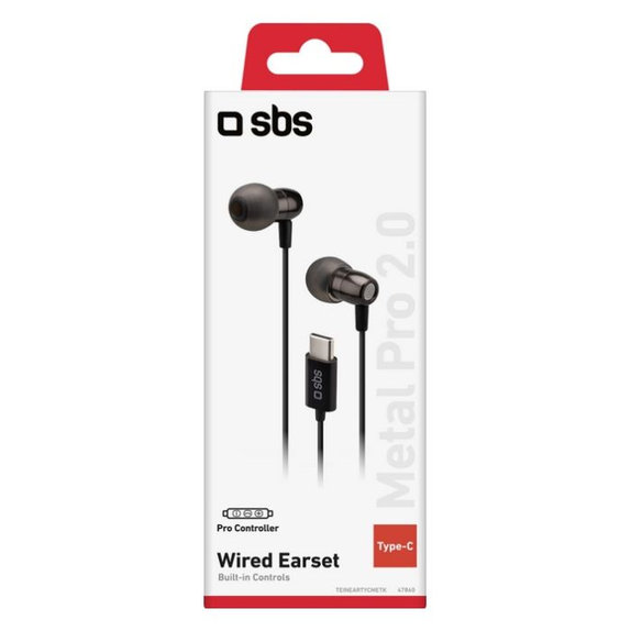 Słuchawki Metal Pro 2.0, USB-C, czarny, black, SBS