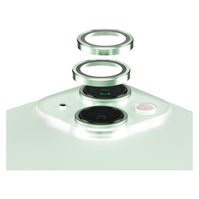 Osłona obiektywu aparatu Hoops do iPhone 15/15 Plus, Zielone, PanzerGlass