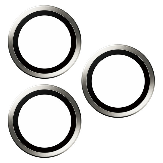 Osłona obiektywu aparatu Hoops do iPhone 15 Pro/15 Pro Max, White Titanium, PanzerGlass