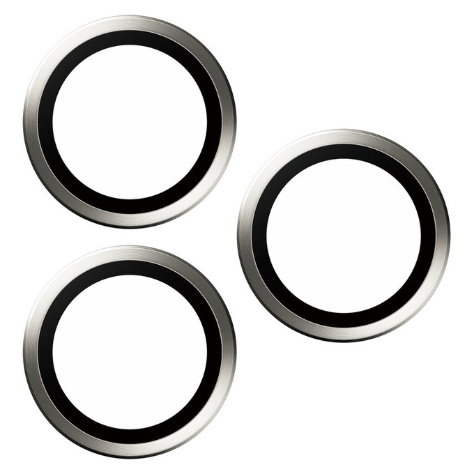 Osłona obiektywu aparatu Hoops do iPhone 15 Pro/15 Pro Max, White Titanium, PanzerGlass