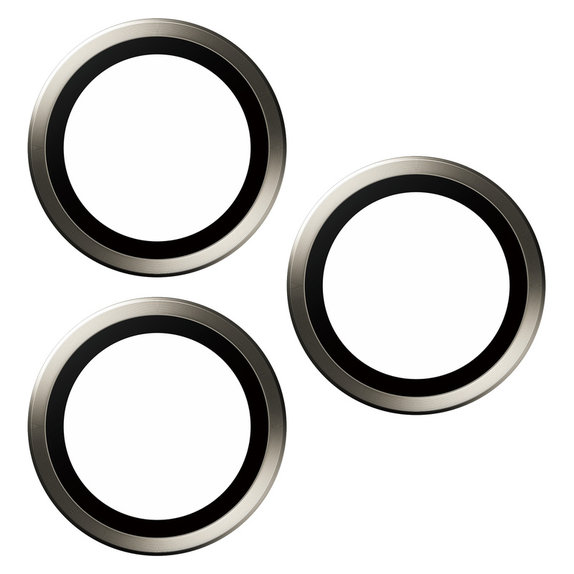Osłona obiektywu aparatu Hoops do iPhone 15 Pro/15 Pro Max, Natural Titanium, PanzerGlass