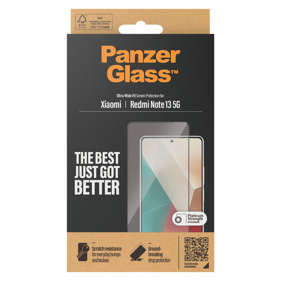 Szkło hartowane UWF do Xiaomi Redmi Note 13, Czarne, PanzerGlass