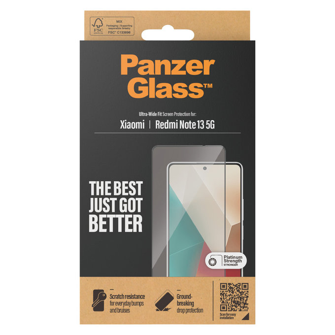 Szkło hartowane UWF do Xiaomi Redmi Note 13, Czarne, PanzerGlass