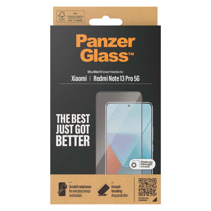 Szkło hartowane UWF do Xiaomi Redmi Note 13 Pro 5G, Czarne, PanzerGlass