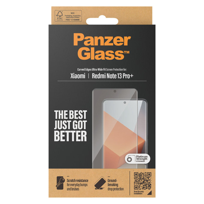 Szkło hartowane UWF do Xiaomi Redmi Note 13 Pro+, Czarne, PanzerGlass