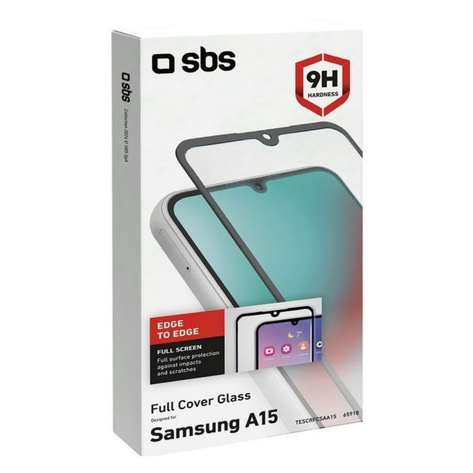 Szkło hartowane do Samsung A15 5G, Czarny, Black, Full Cover, SBS