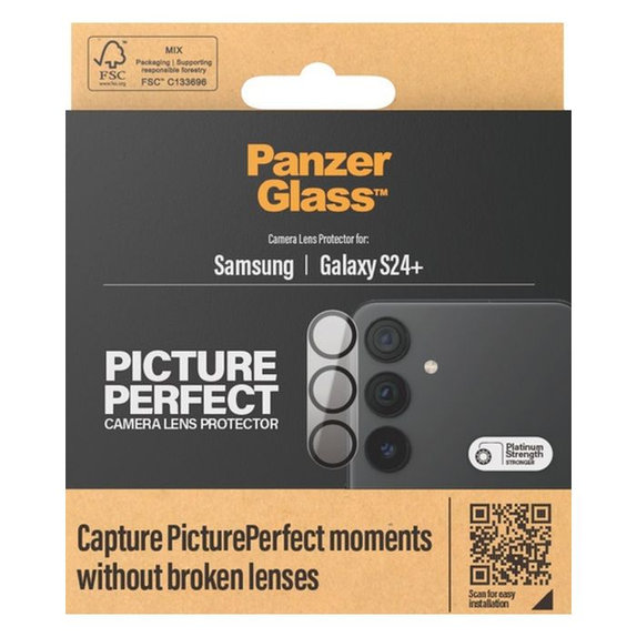 Ochraniacz soczewki tylnego aparatu PicturePerfect do Samsung S24+, czarny, black, PanzerGlass