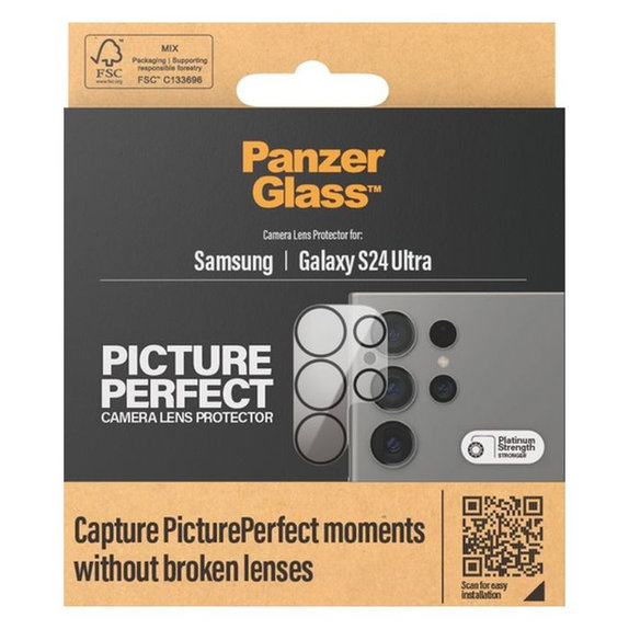 Ochraniacz soczewki tylnego aparatu PicturePerfect do Samsung S24 Ultra, czarny, black, PanzerGlass