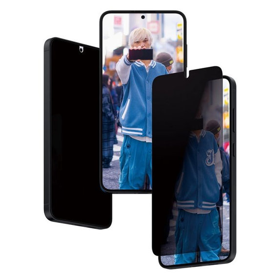 Szkło hartowane Re:Fresh UWF Privacy z aplikatorem do Samsung S24+, czarny, black, PanzerGlass