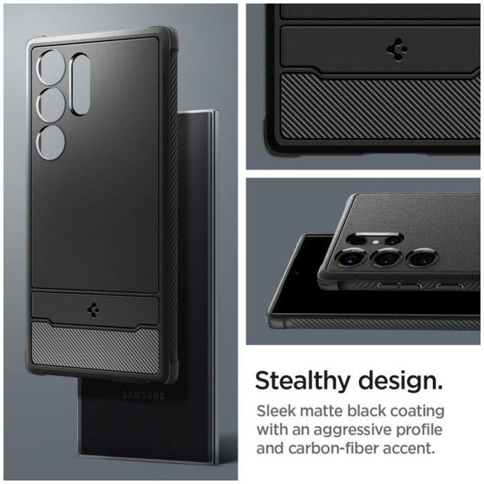 Etui do Samsung S24 Ultra, Rugged Armor, Matte Black, Spigen