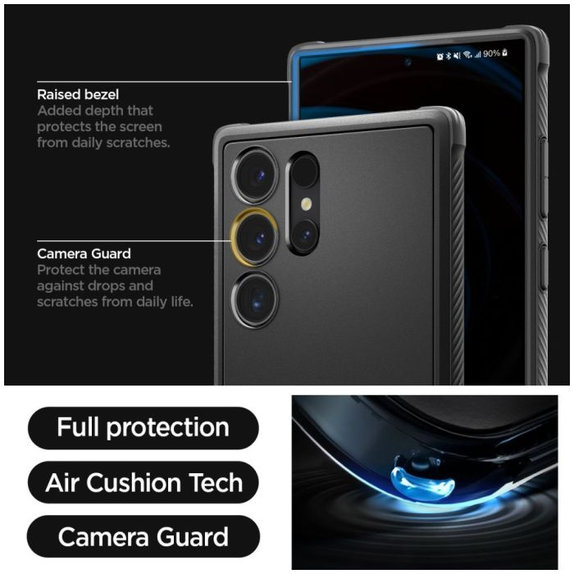 Etui do Samsung S24 Ultra, Rugged Armor, Matte Black, Spigen