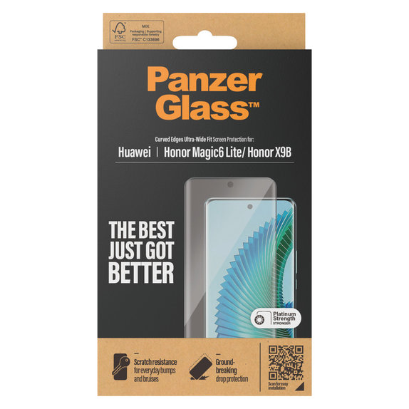 Szkło hartowane UWF do Honor Magic6 Lite, Czarne, PanzerGlass