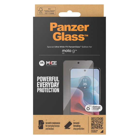 Szkło hartowane UWF do Motorola Moto G34, Czarne, PanzerGlass