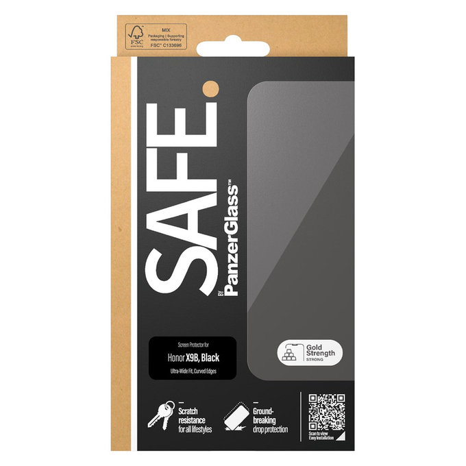 Szkło hartowane UWF do Honor Magic6 Lite, Czarne, SAFE by PanzerGlass