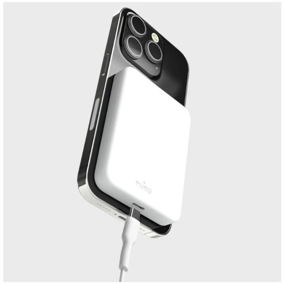 PowerBank MagSafe 4200 mAh 5W, USB-C, Biały, White, PURO