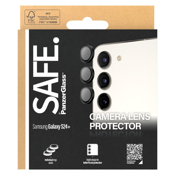 Osłona obiektywu aparatu do Samsung Galaxy S24+, Czarne, SAFE by PanzerGlass