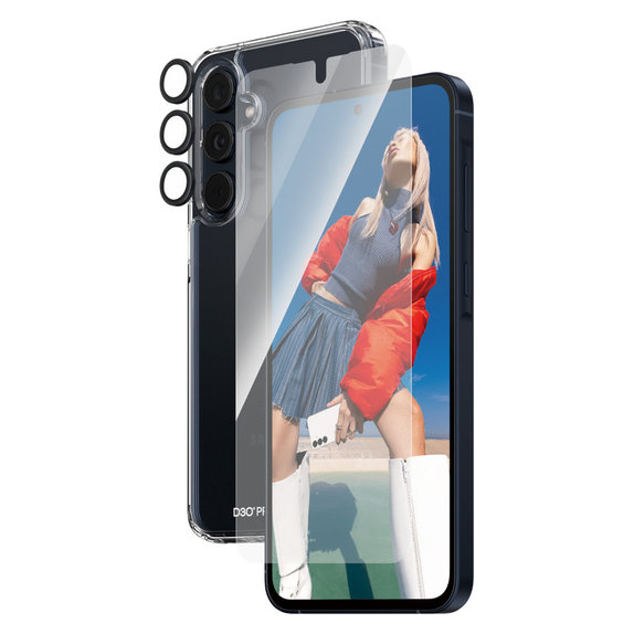 Bundle Hoops + Szkło hartowane UWF + Hard Case D3O do Samsung Galaxy A55 5G, PanzerGlass