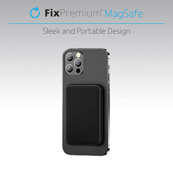 PowerBank MagSafe 10 000mAh, czarny, black, FixPremium