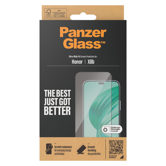 Szkło hartowane UWF do Honor 90 Smart, Czarne, PanzerGlass