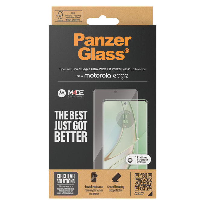 Szkło hartowane UWF do Motorola Edge 50 Pro, Czarne, PanzerGlass
